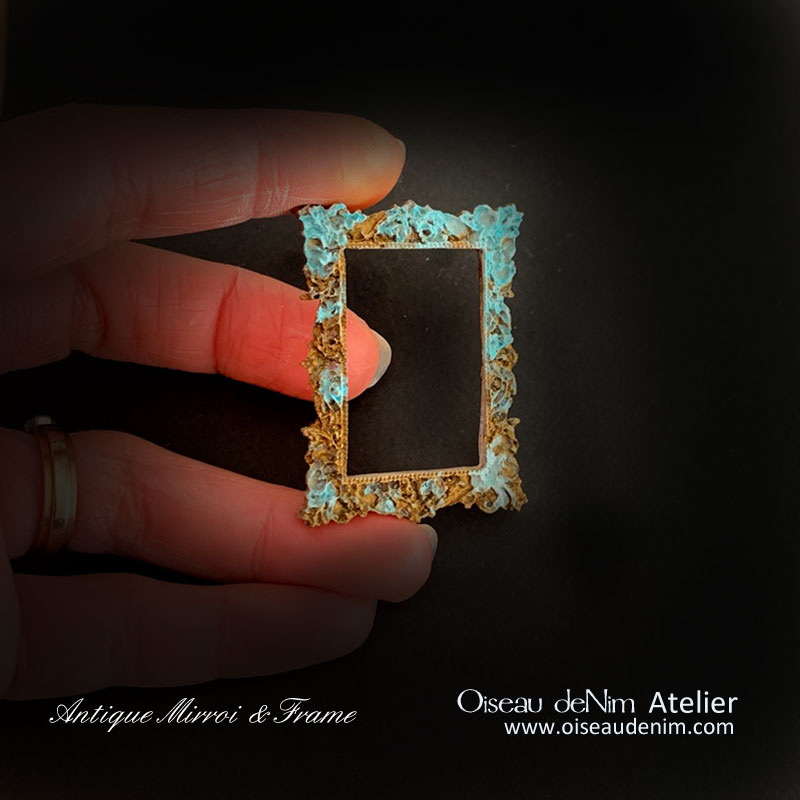 Miniature Antique Frame Oiseau deNim Miniatures