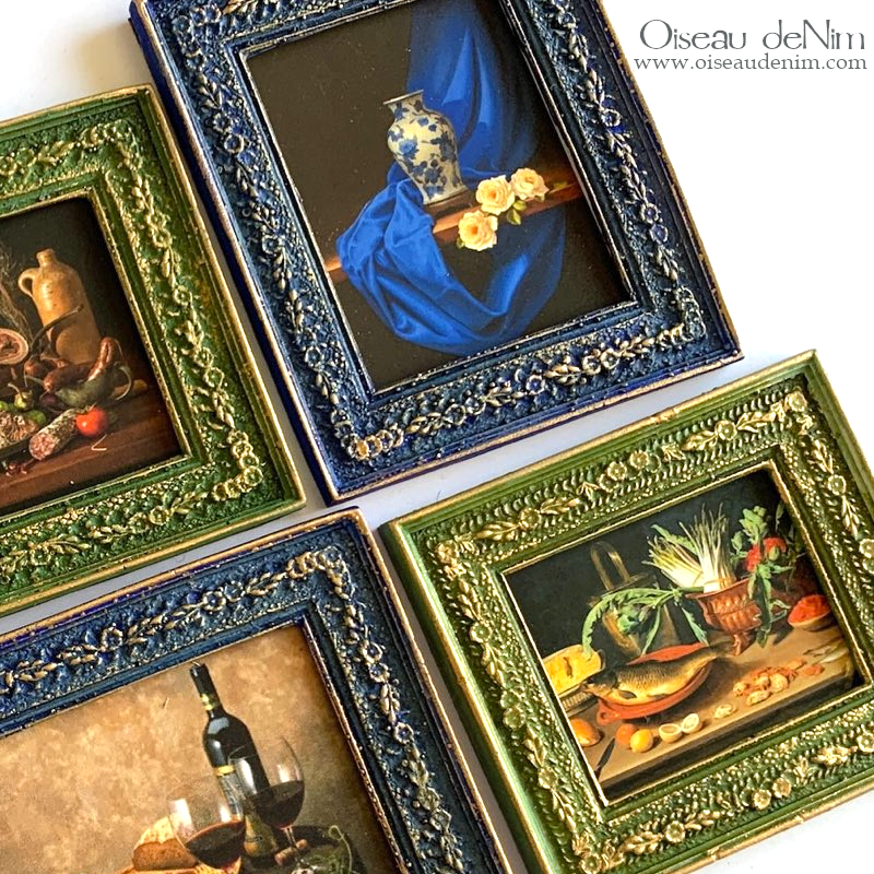 Trompel'œil Still Life Oiseau deNim Miniatures Antiques