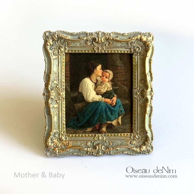 Miniature Painting Mother and Baby Oiseau deNim Miniatures