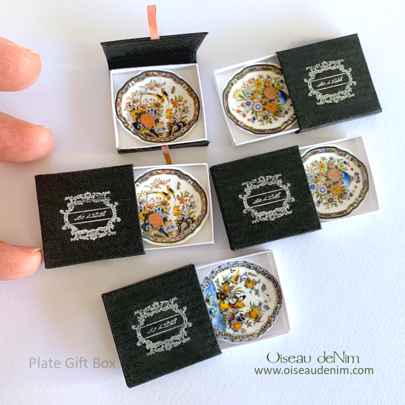 Plate Gift Box 112 Dollhouse Miniatures Project Oiseau deNim Miniatures