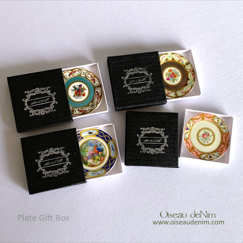 Plate Gift Box 212 Dollhouse Miniatures Project Oiseau deNim Miniatures